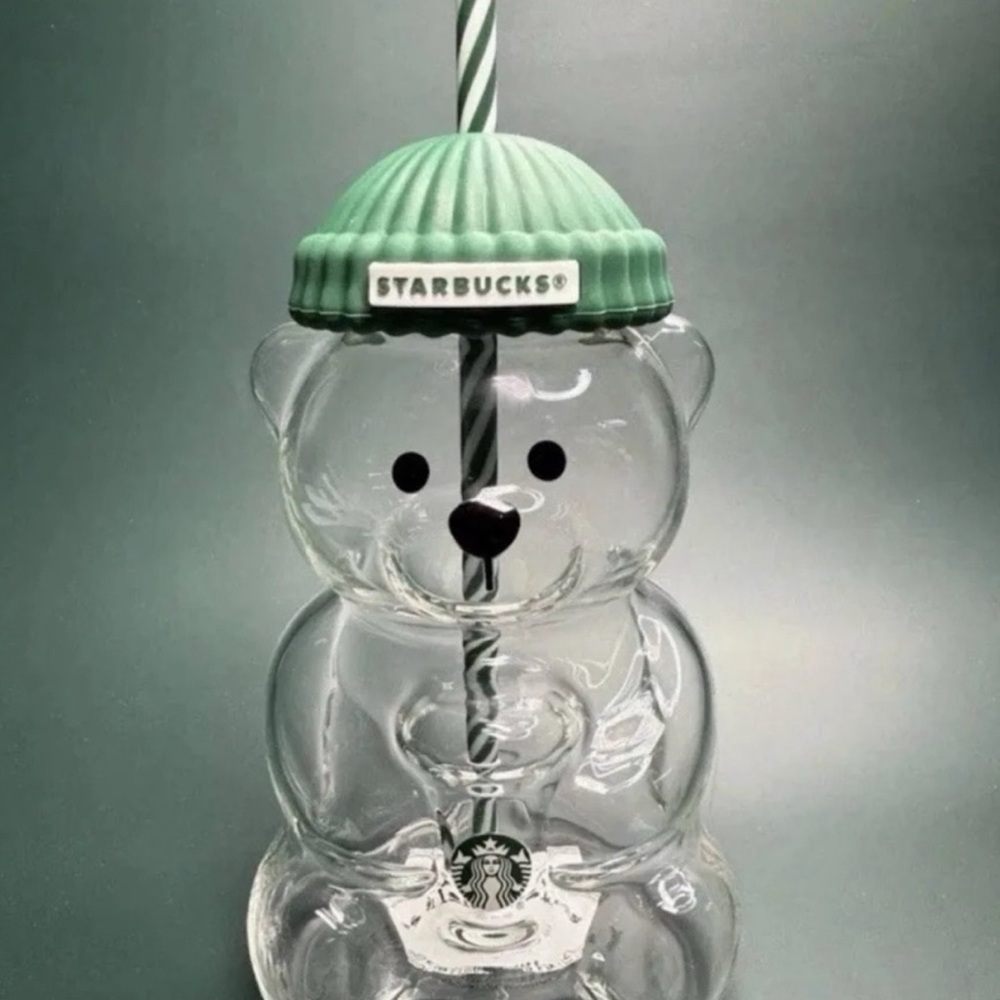 Starbucks Mint Green Bear Tumbler with Straw